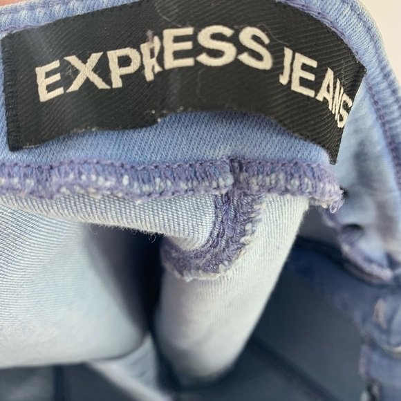 EXPRESS JEANS HIGH WAIST JEAN SHORTS SIDE ZIP 4 - Picture 3 of 5